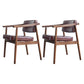 Scandinavian Style Wood Dining Chairs Home Open Back Dining Side Chair with Arm Red 2 Piece Set Walnut Clearhalo ' kitchen&dining_furn' 'Dining Chairs' 'Dining Tables & Seating' 'dining_chair' 'furn' 'furn_dining_chair' 'Furniture' 'furniture_dining_chair' 'Kitchen & Dining Furniture' 'kitchen' 3702032