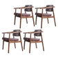 Scandinavian Style Wood Dining Chairs Home Open Back Dining Side Chair with Arm Red 4 Piece Set Walnut Clearhalo ' kitchen&dining_furn' 'Dining Chairs' 'Dining Tables & Seating' 'dining_chair' 'furn' 'furn_dining_chair' 'Furniture' 'furniture_dining_chair' 'Kitchen & Dining Furniture' 'kitchen' 3702033