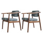 Scandinavian Style Wood Dining Chairs Home Open Back Dining Side Chair with Arm Grey 2 Piece Set Walnut Clearhalo ' kitchen&dining_furn' 'Dining Chairs' 'Dining Tables & Seating' 'dining_chair' 'furn' 'furn_dining_chair' 'Furniture' 'furniture_dining_chair' 'Kitchen & Dining Furniture' 'kitchen' 3702035