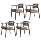 Scandinavian Style Wood Dining Chairs Home Open Back Dining Side Chair with Arm Grey 4 Piece Set Walnut Clearhalo ' kitchen&dining_furn' 'Dining Chairs' 'Dining Tables & Seating' 'dining_chair' 'furn' 'furn_dining_chair' 'Furniture' 'furniture_dining_chair' 'Kitchen & Dining Furniture' 'kitchen' 3702036