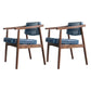 Scandinavian Style Wood Dining Chairs Home Open Back Dining Side Chair with Arm Blue 2 Piece Set Walnut Clearhalo ' kitchen&dining_furn' 'Dining Chairs' 'Dining Tables & Seating' 'dining_chair' 'furn' 'furn_dining_chair' 'Furniture' 'furniture_dining_chair' 'Kitchen & Dining Furniture' 'kitchen' 3702040