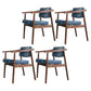 Scandinavian Style Wood Dining Chairs Home Open Back Dining Side Chair with Arm Blue 4 Piece Set Walnut Clearhalo ' kitchen&dining_furn' 'Dining Chairs' 'Dining Tables & Seating' 'dining_chair' 'furn' 'furn_dining_chair' 'Furniture' 'furniture_dining_chair' 'Kitchen & Dining Furniture' 'kitchen' 3702041