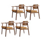 Scandinavian Style Wood Dining Chairs Home Open Back Dining Side Chair with Arm Brown 4 Piece Set Walnut Clearhalo ' kitchen&dining_furn' 'Dining Chairs' 'Dining Tables & Seating' 'dining_chair' 'furn' 'furn_dining_chair' 'Furniture' 'furniture_dining_chair' 'Kitchen & Dining Furniture' 'kitchen' 3702044