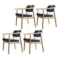 Scandinavian Style Wood Dining Chairs Home Open Back Dining Side Chair with Arm Black 4 Piece Set Natural Wood Clearhalo ' kitchen&dining_furn' 'Dining Chairs' 'Dining Tables & Seating' 'dining_chair' 'furn' 'furn_dining_chair' 'Furniture' 'furniture_dining_chair' 'Kitchen & Dining Furniture' 'kitchen' 3702047