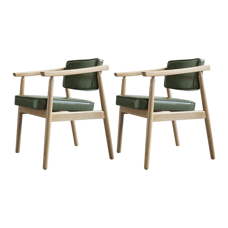 Scandinavian Style Wood Dining Chairs Home Open Back Dining Side Chair with Arm 2 Piece Set Natural Wood Clearhalo ' kitchen&dining_furn' 'Dining Chairs' 'Dining Tables & Seating' 'dining_chair' 'furn' 'furn_dining_chair' 'Furniture' 'furniture_dining_chair' 'Kitchen & Dining Furniture' 'kitchen' 3702049
