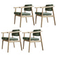 Scandinavian Style Wood Dining Chairs Home Open Back Dining Side Chair with Arm Green 4 Piece Set Natural Wood Clearhalo ' kitchen&dining_furn' 'Dining Chairs' 'Dining Tables & Seating' 'dining_chair' 'furn' 'furn_dining_chair' 'Furniture' 'furniture_dining_chair' 'Kitchen & Dining Furniture' 'kitchen' 3702050