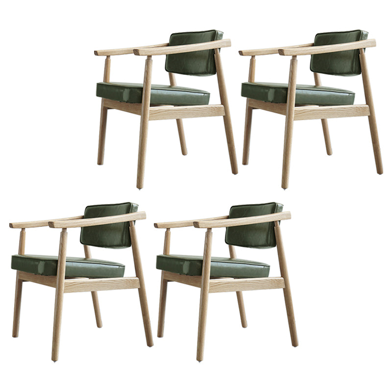 Scandinavian Style Wood Dining Chairs Home Open Back Dining Side Chair with Arm Green 4 Piece Set Natural Wood Clearhalo ' kitchen&dining_furn' 'Dining Chairs' 'Dining Tables & Seating' 'dining_chair' 'furn' 'furn_dining_chair' 'Furniture' 'furniture_dining_chair' 'Kitchen & Dining Furniture' 'kitchen' 3702050