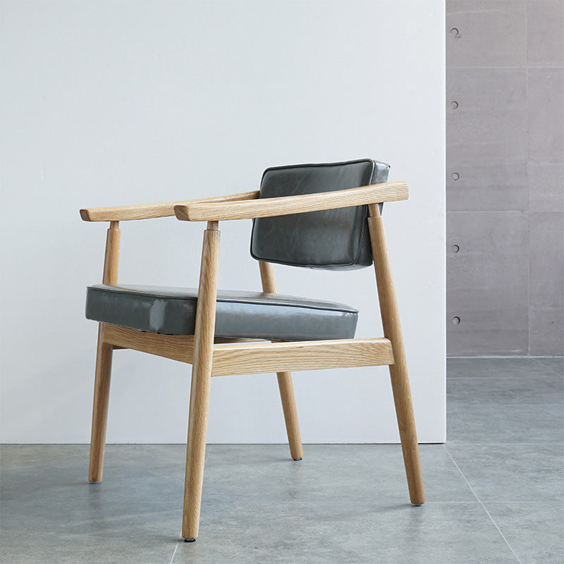 Scandinavian Style Wood Dining Chairs Home Open Back Dining Side Chair with Arm Grey 1 Piece Natural Wood Clearhalo ' kitchen&dining_furn' 'Dining Chairs' 'Dining Tables & Seating' 'dining_chair' 'furn' 'furn_dining_chair' 'Furniture' 'furniture_dining_chair' 'Kitchen & Dining Furniture' 'kitchen' 3702051