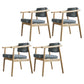 Scandinavian Style Wood Dining Chairs Home Open Back Dining Side Chair with Arm Grey 4 Piece Set Natural Wood Clearhalo ' kitchen&dining_furn' 'Dining Chairs' 'Dining Tables & Seating' 'dining_chair' 'furn' 'furn_dining_chair' 'Furniture' 'furniture_dining_chair' 'Kitchen & Dining Furniture' 'kitchen' 3702052