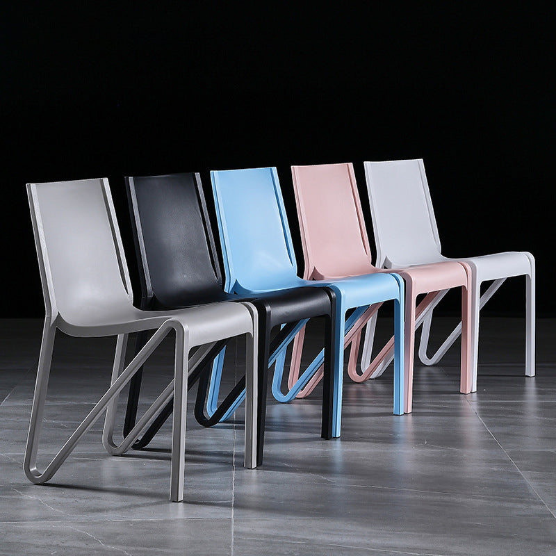 Scandinavian Home Side Chair Solid Back Plastic Multicolor Dining Room Chair Clearhalo ' kitchen&dining_furn' 'Dining Chairs' 'Dining Tables & Seating' 'dining_chair' 'furn' 'furn_dining_chair' 'Furniture' 'furniture_dining_chair' 'Kitchen & Dining Furniture' 'kitchen' 3702053