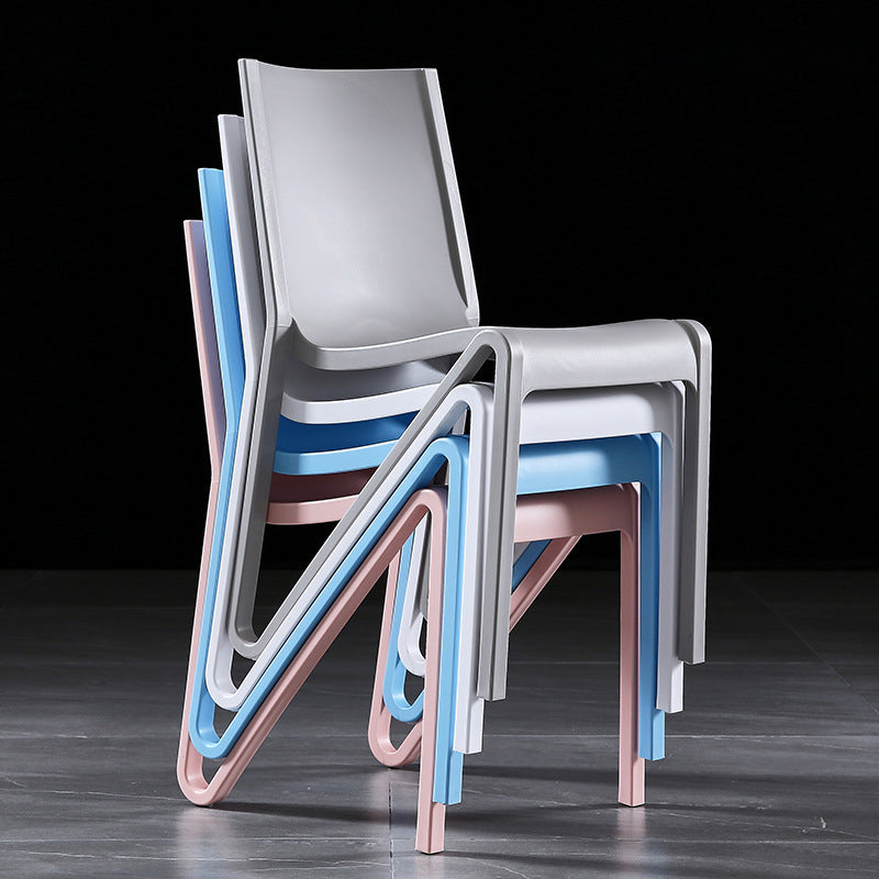 Scandinavian Home Side Chair Solid Back Plastic Multicolor Dining Room Chair Clearhalo ' kitchen&dining_furn' 'Dining Chairs' 'Dining Tables & Seating' 'dining_chair' 'furn' 'furn_dining_chair' 'Furniture' 'furniture_dining_chair' 'Kitchen & Dining Furniture' 'kitchen' 3702057