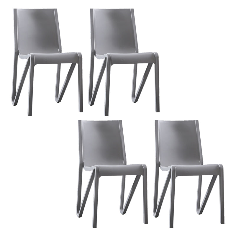 Scandinavian Home Side Chair Solid Back Plastic Multicolor Dining Room Chair Grey 4 Piece Set Clearhalo ' kitchen&dining_furn' 'Dining Chairs' 'Dining Tables & Seating' 'dining_chair' 'furn' 'furn_dining_chair' 'Furniture' 'furniture_dining_chair' 'Kitchen & Dining Furniture' 'kitchen' 3702058