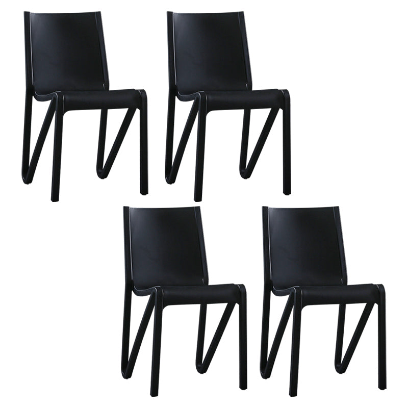 Scandinavian Home Side Chair Solid Back Plastic Multicolor Dining Room Chair Black 4 Piece Set Clearhalo ' kitchen&dining_furn' 'Dining Chairs' 'Dining Tables & Seating' 'dining_chair' 'furn' 'furn_dining_chair' 'Furniture' 'furniture_dining_chair' 'Kitchen & Dining Furniture' 'kitchen' 3702061