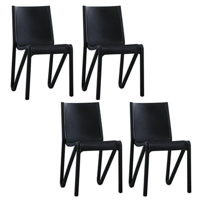 Scandinavian Home Side Chair Solid Back Plastic Multicolor Dining Room Chair Black 4 Piece Set Clearhalo ' kitchen&dining_furn' 'Dining Chairs' 'Dining Tables & Seating' 'dining_chair' 'furn' 'furn_dining_chair' 'Furniture' 'furniture_dining_chair' 'Kitchen & Dining Furniture' 'kitchen' 3702061