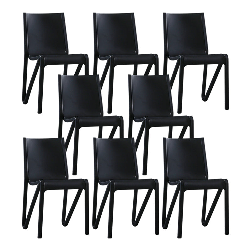 Scandinavian Home Side Chair Solid Back Plastic Multicolor Dining Room Chair Black 8 Piece Set Clearhalo ' kitchen&dining_furn' 'Dining Chairs' 'Dining Tables & Seating' 'dining_chair' 'furn' 'furn_dining_chair' 'Furniture' 'furniture_dining_chair' 'Kitchen & Dining Furniture' 'kitchen' 3702064