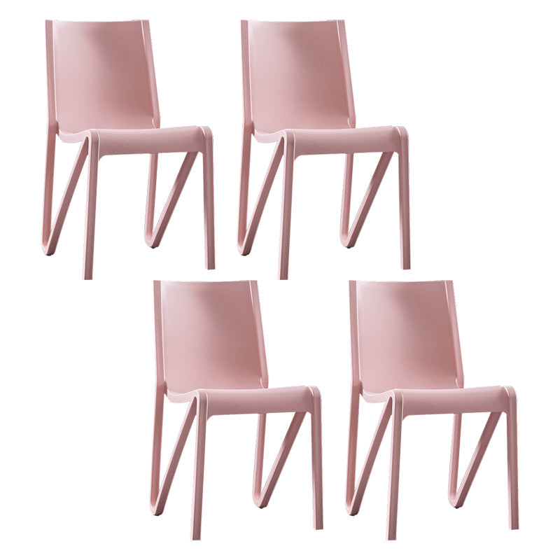Scandinavian Home Side Chair Solid Back Plastic Multicolor Dining Room Chair Pink 4 Piece Set Clearhalo ' kitchen&dining_furn' 'Dining Chairs' 'Dining Tables & Seating' 'dining_chair' 'furn' 'furn_dining_chair' 'Furniture' 'furniture_dining_chair' 'Kitchen & Dining Furniture' 'kitchen' 3702065