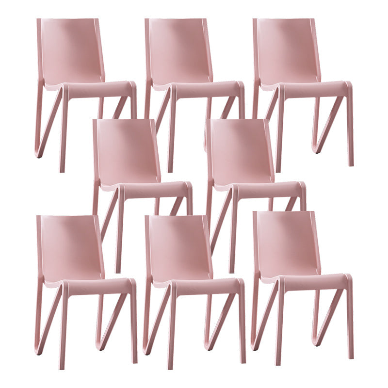Scandinavian Home Side Chair Solid Back Plastic Multicolor Dining Room Chair Pink 8 Piece Set Clearhalo ' kitchen&dining_furn' 'Dining Chairs' 'Dining Tables & Seating' 'dining_chair' 'furn' 'furn_dining_chair' 'Furniture' 'furniture_dining_chair' 'Kitchen & Dining Furniture' 'kitchen' 3702067