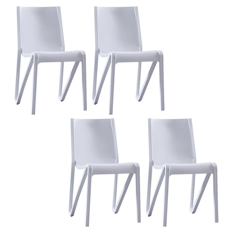 Scandinavian Home Side Chair Solid Back Plastic Multicolor Dining Room Chair White 4 Piece Set Clearhalo ' kitchen&dining_furn' 'Dining Chairs' 'Dining Tables & Seating' 'dining_chair' 'furn' 'furn_dining_chair' 'Furniture' 'furniture_dining_chair' 'Kitchen & Dining Furniture' 'kitchen' 3702069