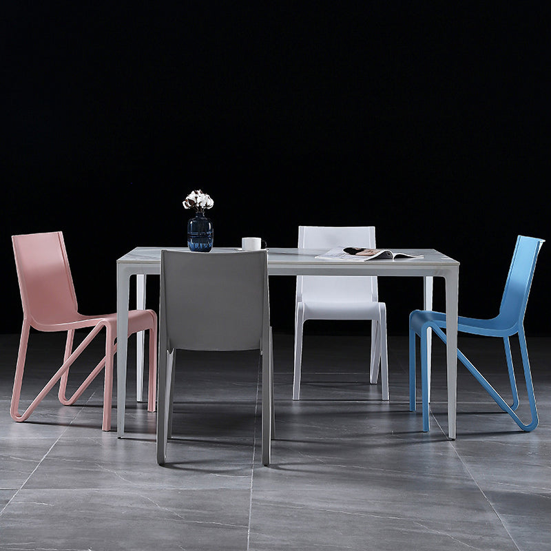 Scandinavian Home Side Chair Solid Back Plastic Multicolor Dining Room Chair Clearhalo ' kitchen&dining_furn' 'Dining Chairs' 'Dining Tables & Seating' 'dining_chair' 'furn' 'furn_dining_chair' 'Furniture' 'furniture_dining_chair' 'Kitchen & Dining Furniture' 'kitchen' 3702077