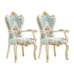 European Style Birch Cotton Arm Chair Light Color Solid Back Dining Chair with White Legs Blue-Brown 2 Piece Set Clearhalo ' kitchen&dining_furn' 'Dining Chairs' 'Dining Tables & Seating' 'dining_chair' 'furn' 'furn_dining_chair' 'Furniture' 'furniture_dining_chair' 'Kitchen & Dining Furniture' 'kitchen' 3702079