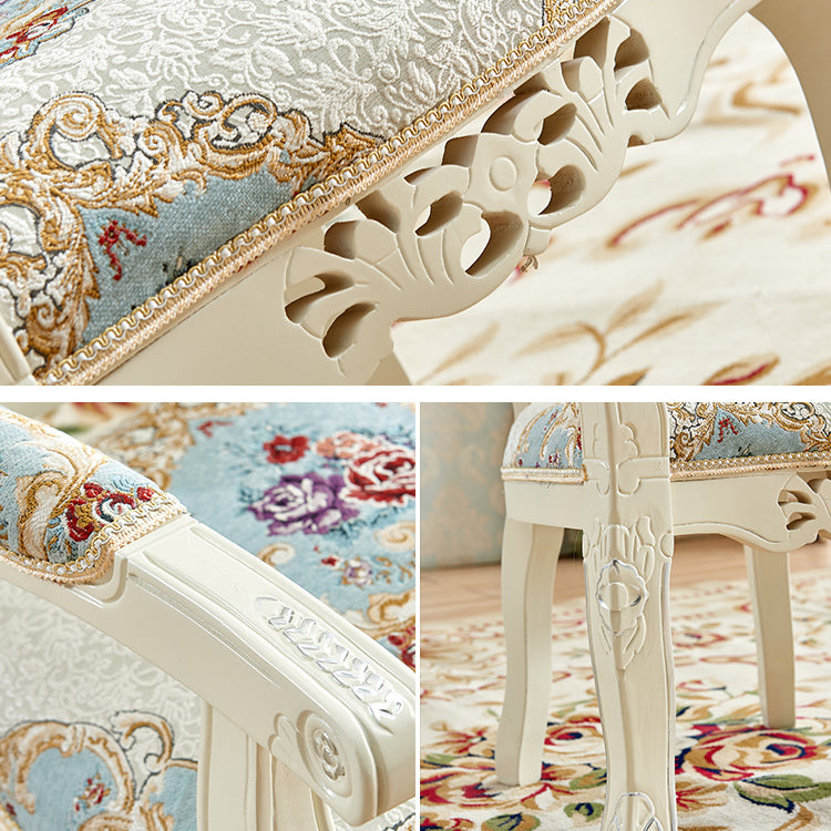 European Style Birch Cotton Arm Chair Light Color Solid Back Dining Chair with White Legs Clearhalo ' kitchen&dining_furn' 'Dining Chairs' 'Dining Tables & Seating' 'dining_chair' 'furn' 'furn_dining_chair' 'Furniture' 'furniture_dining_chair' 'Kitchen & Dining Furniture' 'kitchen' 3702088