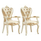 European Style Birch Cotton Arm Chair Light Color Solid Back Dining Chair with White Legs Light Khaki 2 Piece Set Clearhalo ' kitchen&dining_furn' 'Dining Chairs' 'Dining Tables & Seating' 'dining_chair' 'furn' 'furn_dining_chair' 'Furniture' 'furniture_dining_chair' 'Kitchen & Dining Furniture' 'kitchen' 3702090