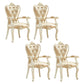 European Style Birch Cotton Arm Chair Light Color Solid Back Dining Chair with White Legs Light Khaki 4 Piece Set Clearhalo ' kitchen&dining_furn' 'Dining Chairs' 'Dining Tables & Seating' 'dining_chair' 'furn' 'furn_dining_chair' 'Furniture' 'furniture_dining_chair' 'Kitchen & Dining Furniture' 'kitchen' 3702092