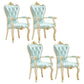 European Style Birch Cotton Arm Chair Light Color Solid Back Dining Chair with White Legs Fluorescent Green 4 Piece Set Clearhalo ' kitchen&dining_furn' 'Dining Chairs' 'Dining Tables & Seating' 'dining_chair' 'furn' 'furn_dining_chair' 'Furniture' 'furniture_dining_chair' 'Kitchen & Dining Furniture' 'kitchen' 3702100