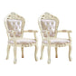 European Style Birch Cotton Arm Chair Light Color Solid Back Dining Chair with White Legs Dark Khaki 2 Piece Set Clearhalo ' kitchen&dining_furn' 'Dining Chairs' 'Dining Tables & Seating' 'dining_chair' 'furn' 'furn_dining_chair' 'Furniture' 'furniture_dining_chair' 'Kitchen & Dining Furniture' 'kitchen' 3702101