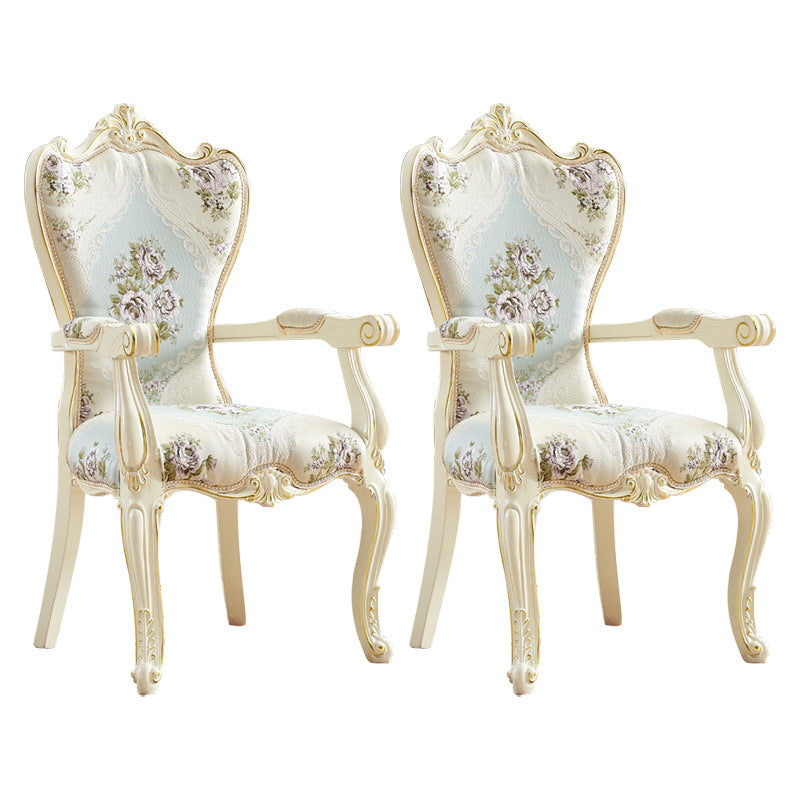 European Style Birch Cotton Arm Chair Light Color Solid Back Dining Chair with White Legs Light Green 2 Piece Set Clearhalo ' kitchen&dining_furn' 'Dining Chairs' 'Dining Tables & Seating' 'dining_chair' 'furn' 'furn_dining_chair' 'Furniture' 'furniture_dining_chair' 'Kitchen & Dining Furniture' 'kitchen' 3702107