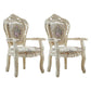 European Style Birch Cotton Arm Chair Light Color Solid Back Dining Chair with White Legs Off-White 2 Piece Set Clearhalo ' kitchen&dining_furn' 'Dining Chairs' 'Dining Tables & Seating' 'dining_chair' 'furn' 'furn_dining_chair' 'Furniture' 'furniture_dining_chair' 'Kitchen & Dining Furniture' 'kitchen' 3702110