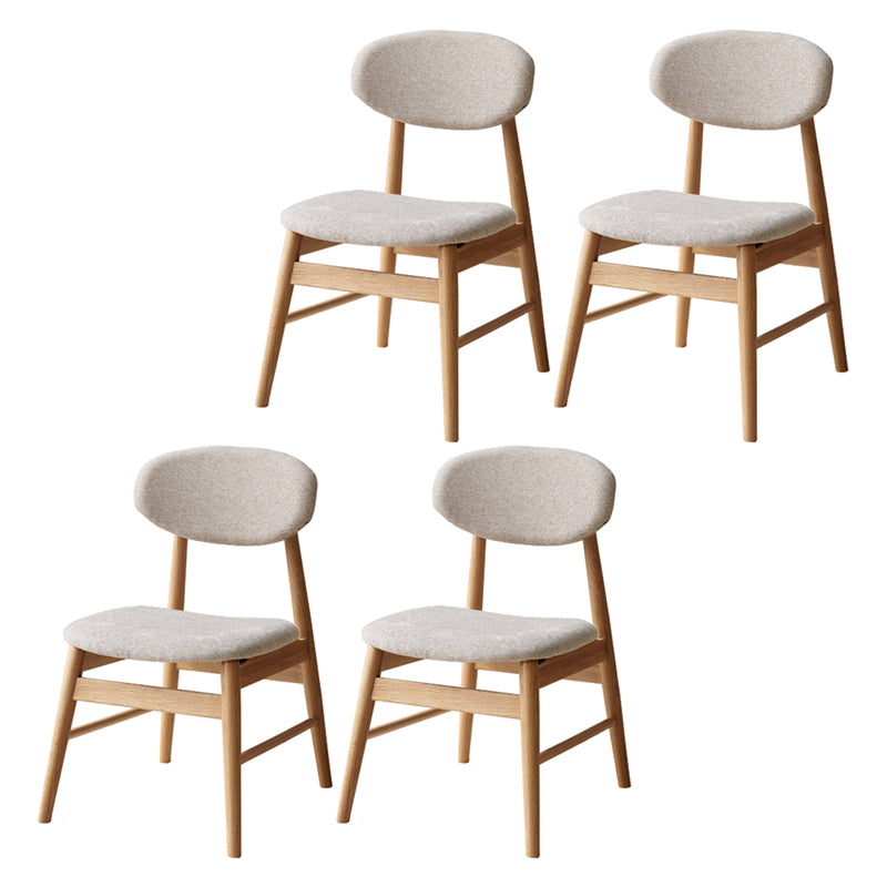 Nordic Wooden Dining Chair with 4 Legs 32"H Open Back Dining Side Chair for Restaurant Off-White 4 Piece Set Clearhalo ' kitchen&dining_furn' 'Dining Chairs' 'Dining Tables & Seating' 'dining_chair' 'furn' 'furn_dining_chair' 'Furniture' 'furniture_dining_chair' 'Kitchen & Dining Furniture' 'kitchen' 3702120
