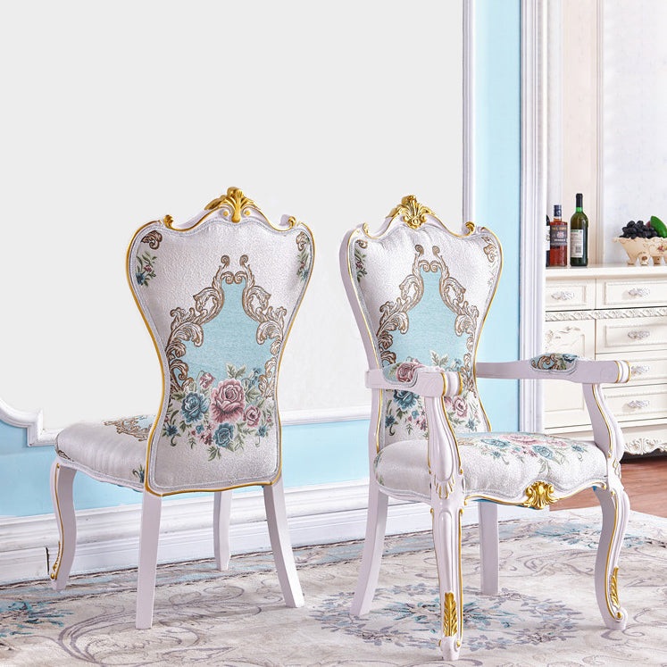 European Style Birch Solid Back Arm Chair Leather Dining Chair with White Legs Clearhalo ' kitchen&dining_furn' 'Dining Chairs' 'Dining Tables & Seating' 'dining_chair' 'furn' 'furn_dining_chair' 'Furniture' 'furniture_dining_chair' 'Kitchen & Dining Furniture' 'kitchen' 3702129