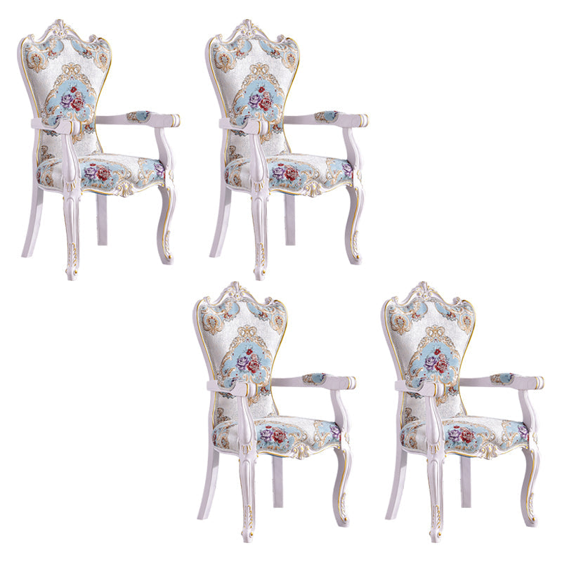 European Style Birch Solid Back Arm Chair Leather Dining Chair with White Legs Purple 4 Piece Set Clearhalo ' kitchen&dining_furn' 'Dining Chairs' 'Dining Tables & Seating' 'dining_chair' 'furn' 'furn_dining_chair' 'Furniture' 'furniture_dining_chair' 'Kitchen & Dining Furniture' 'kitchen' 3702134