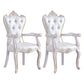European Style Birch Solid Back Arm Chair Leather Dining Chair with White Legs White 2 Piece Set Clearhalo ' kitchen&dining_furn' 'Dining Chairs' 'Dining Tables & Seating' 'dining_chair' 'furn' 'furn_dining_chair' 'Furniture' 'furniture_dining_chair' 'Kitchen & Dining Furniture' 'kitchen' 3702137