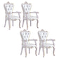 European Style Birch Solid Back Arm Chair Leather Dining Chair with White Legs White 4 Piece Set Clearhalo ' kitchen&dining_furn' 'Dining Chairs' 'Dining Tables & Seating' 'dining_chair' 'furn' 'furn_dining_chair' 'Furniture' 'furniture_dining_chair' 'Kitchen & Dining Furniture' 'kitchen' 3702140