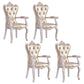 European Style Birch Solid Back Arm Chair Leather Dining Chair with White Legs Champagne 4 Piece Set Clearhalo ' kitchen&dining_furn' 'Dining Chairs' 'Dining Tables & Seating' 'dining_chair' 'furn' 'furn_dining_chair' 'Furniture' 'furniture_dining_chair' 'Kitchen & Dining Furniture' 'kitchen' 3702144