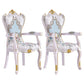 European Style Birch Solid Back Arm Chair Leather Dining Chair with White Legs Gloss White 2 Piece Set Clearhalo ' kitchen&dining_furn' 'Dining Chairs' 'Dining Tables & Seating' 'dining_chair' 'furn' 'furn_dining_chair' 'Furniture' 'furniture_dining_chair' 'Kitchen & Dining Furniture' 'kitchen' 3702146