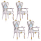 European Style Birch Solid Back Arm Chair Leather Dining Chair with White Legs Gloss White 4 Piece Set Clearhalo ' kitchen&dining_furn' 'Dining Chairs' 'Dining Tables & Seating' 'dining_chair' 'furn' 'furn_dining_chair' 'Furniture' 'furniture_dining_chair' 'Kitchen & Dining Furniture' 'kitchen' 3702147