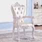 European Style Birch Solid Back Arm Chair Leather Dining Chair with White Legs Apricot 1 Piece Clearhalo ' kitchen&dining_furn' 'Dining Chairs' 'Dining Tables & Seating' 'dining_chair' 'furn' 'furn_dining_chair' 'Furniture' 'furniture_dining_chair' 'Kitchen & Dining Furniture' 'kitchen' 3702148