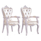 European Style Birch Solid Back Arm Chair Leather Dining Chair with White Legs Apricot 2 Piece Set Clearhalo ' kitchen&dining_furn' 'Dining Chairs' 'Dining Tables & Seating' 'dining_chair' 'furn' 'furn_dining_chair' 'Furniture' 'furniture_dining_chair' 'Kitchen & Dining Furniture' 'kitchen' 3702149
