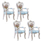 European Style Birch Solid Back Arm Chair Leather Dining Chair with White Legs Lake Blue 4 Piece Set Clearhalo ' kitchen&dining_furn' 'Dining Chairs' 'Dining Tables & Seating' 'dining_chair' 'furn' 'furn_dining_chair' 'Furniture' 'furniture_dining_chair' 'Kitchen & Dining Furniture' 'kitchen' 3702158