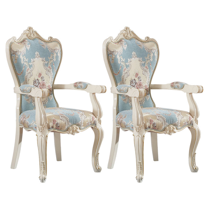 European Style Birch Solid Back Arm Chair Leather Dining Chair with White Legs Green 2 Piece Set Clearhalo ' kitchen&dining_furn' 'Dining Chairs' 'Dining Tables & Seating' 'dining_chair' 'furn' 'furn_dining_chair' 'Furniture' 'furniture_dining_chair' 'Kitchen & Dining Furniture' 'kitchen' 3702160