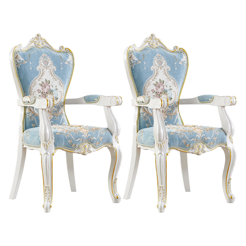 European Style Birch Solid Back Arm Chair Leather Dining Chair with White Legs Sky Blue 2 Piece Set Clearhalo ' kitchen&dining_furn' 'Dining Chairs' 'Dining Tables & Seating' 'dining_chair' 'furn' 'furn_dining_chair' 'Furniture' 'furniture_dining_chair' 'Kitchen & Dining Furniture' 'kitchen' 3702163