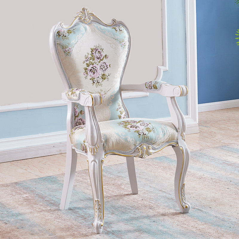 European Style Birch Solid Back Arm Chair Leather Dining Chair with White Legs Fluorescent Green 1 Piece Clearhalo ' kitchen&dining_furn' 'Dining Chairs' 'Dining Tables & Seating' 'dining_chair' 'furn' 'furn_dining_chair' 'Furniture' 'furniture_dining_chair' 'Kitchen & Dining Furniture' 'kitchen' 3702165