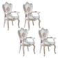European Style Birch Solid Back Arm Chair Leather Dining Chair with White Legs Fluorescent Green 4 Piece Set Clearhalo ' kitchen&dining_furn' 'Dining Chairs' 'Dining Tables & Seating' 'dining_chair' 'furn' 'furn_dining_chair' 'Furniture' 'furniture_dining_chair' 'Kitchen & Dining Furniture' 'kitchen' 3702167