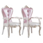 European Style Birch Solid Back Arm Chair Leather Dining Chair with White Legs Rose Bloom 2 Piece Set Clearhalo ' kitchen&dining_furn' 'Dining Chairs' 'Dining Tables & Seating' 'dining_chair' 'furn' 'furn_dining_chair' 'Furniture' 'furniture_dining_chair' 'Kitchen & Dining Furniture' 'kitchen' 3702169