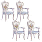European Style Birch Solid Back Arm Chair Leather Dining Chair with White Legs Light Blue 4 Piece Set Clearhalo ' kitchen&dining_furn' 'Dining Chairs' 'Dining Tables & Seating' 'dining_chair' 'furn' 'furn_dining_chair' 'Furniture' 'furniture_dining_chair' 'Kitchen & Dining Furniture' 'kitchen' 3702173