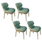 Glam Style Metal Chairs Set Solid Back Side Kitchen Dining Room Chairs Green 4 Piece Set Clearhalo ' kitchen&dining_furn' 'Dining Chairs' 'Dining Tables & Seating' 'dining_chair' 'furn' 'furn_dining_chair' 'Furniture' 'furniture_dining_chair' 'Kitchen & Dining Furniture' 'kitchen' 3702177