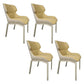 Glam Style Metal Chairs Set Solid Back Side Kitchen Dining Room Chairs Yellow 4 Piece Set Clearhalo ' kitchen&dining_furn' 'Dining Chairs' 'Dining Tables & Seating' 'dining_chair' 'furn' 'furn_dining_chair' 'Furniture' 'furniture_dining_chair' 'Kitchen & Dining Furniture' 'kitchen' 3702182